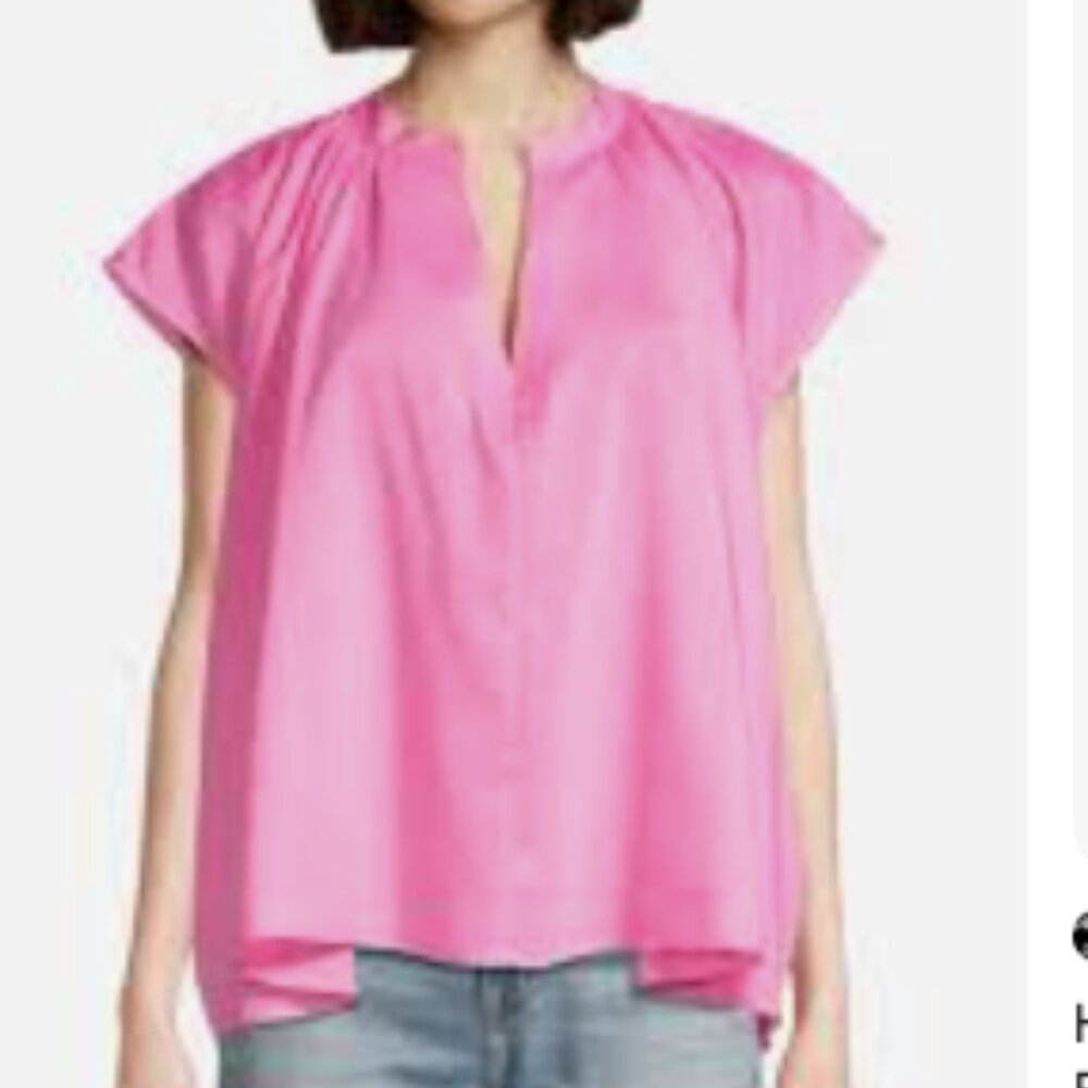 Harshman Pink V Neck Top Size S NWT